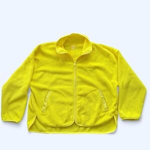 Medium Free People yellow ziggy up fleece jacket